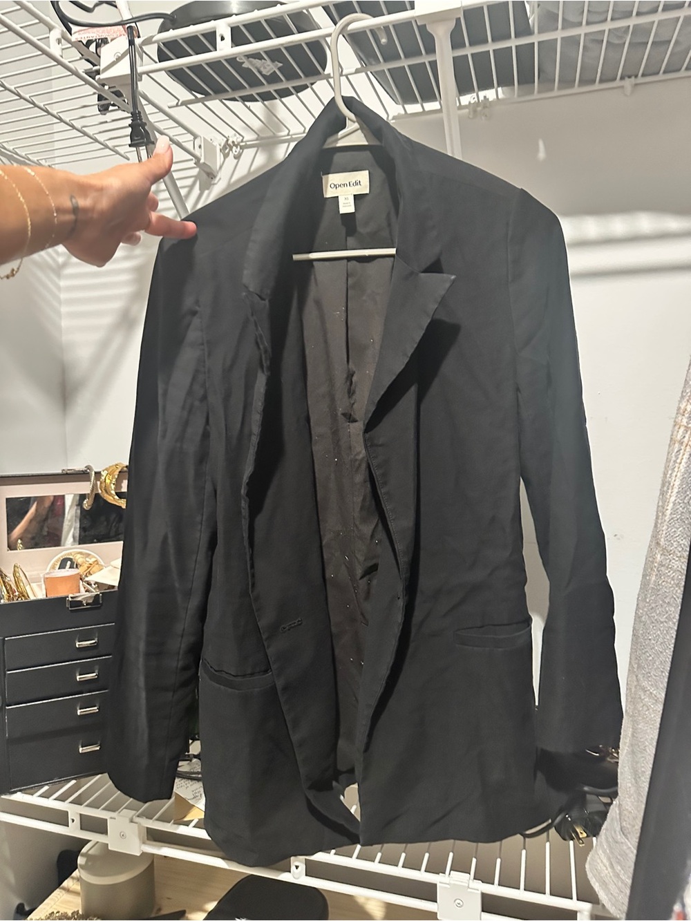 Open Edit Black Tailored Blazer
